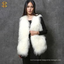 Hot Sale Colorful Real Tibet Lamb Fur Waistcoat Girls Mongolia Fur Gilet